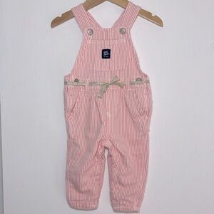OSHKOSH EUC Girls SUPER Soft Stretchy Pink Striped Overalls